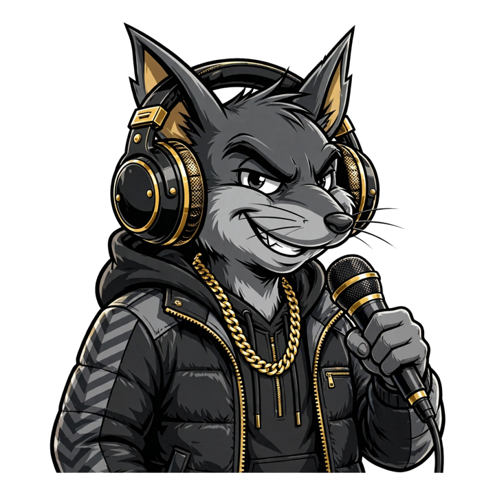 Buster, the Sick Boys studio mouse, hosting the station